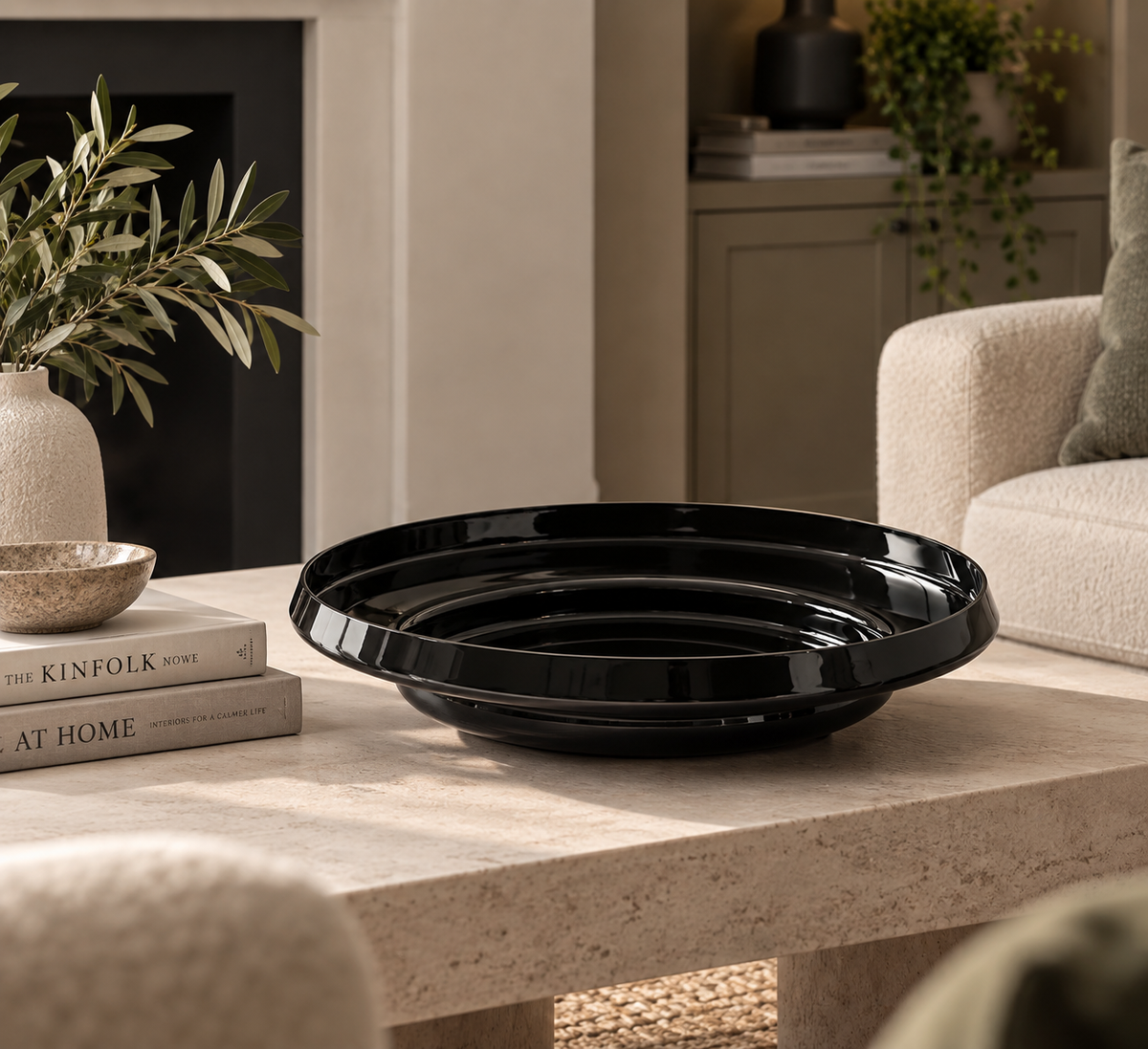 Oversized Glass Bowl - Black