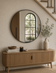 Metal Circle Wall Mirror - Black