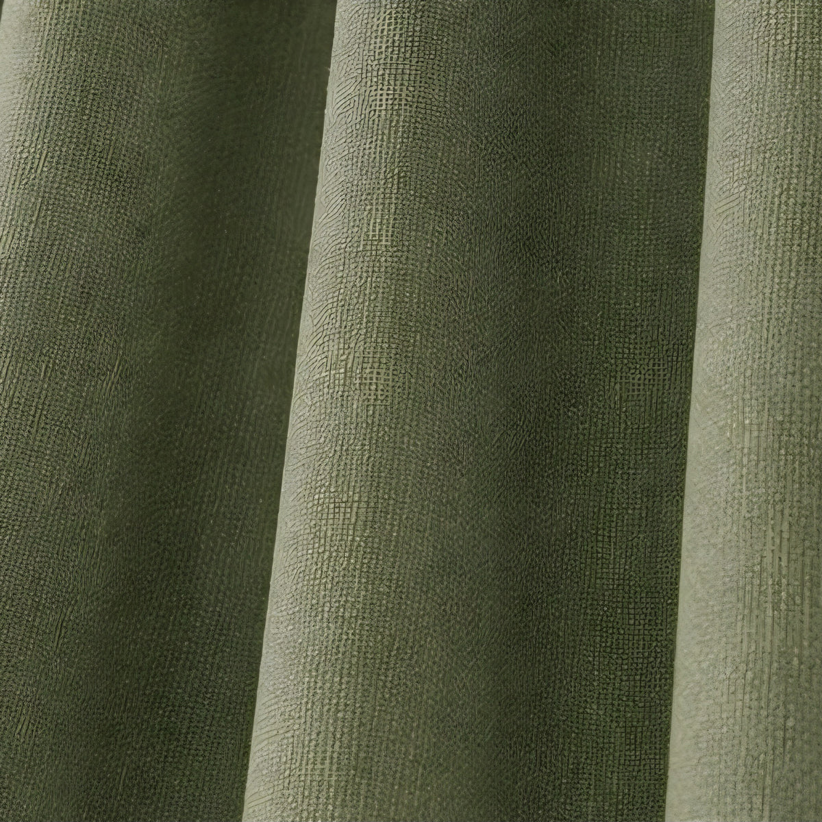Brushed Pencil Pleat Blackout Thermal Curtains - Olive - 117cm x 229cm