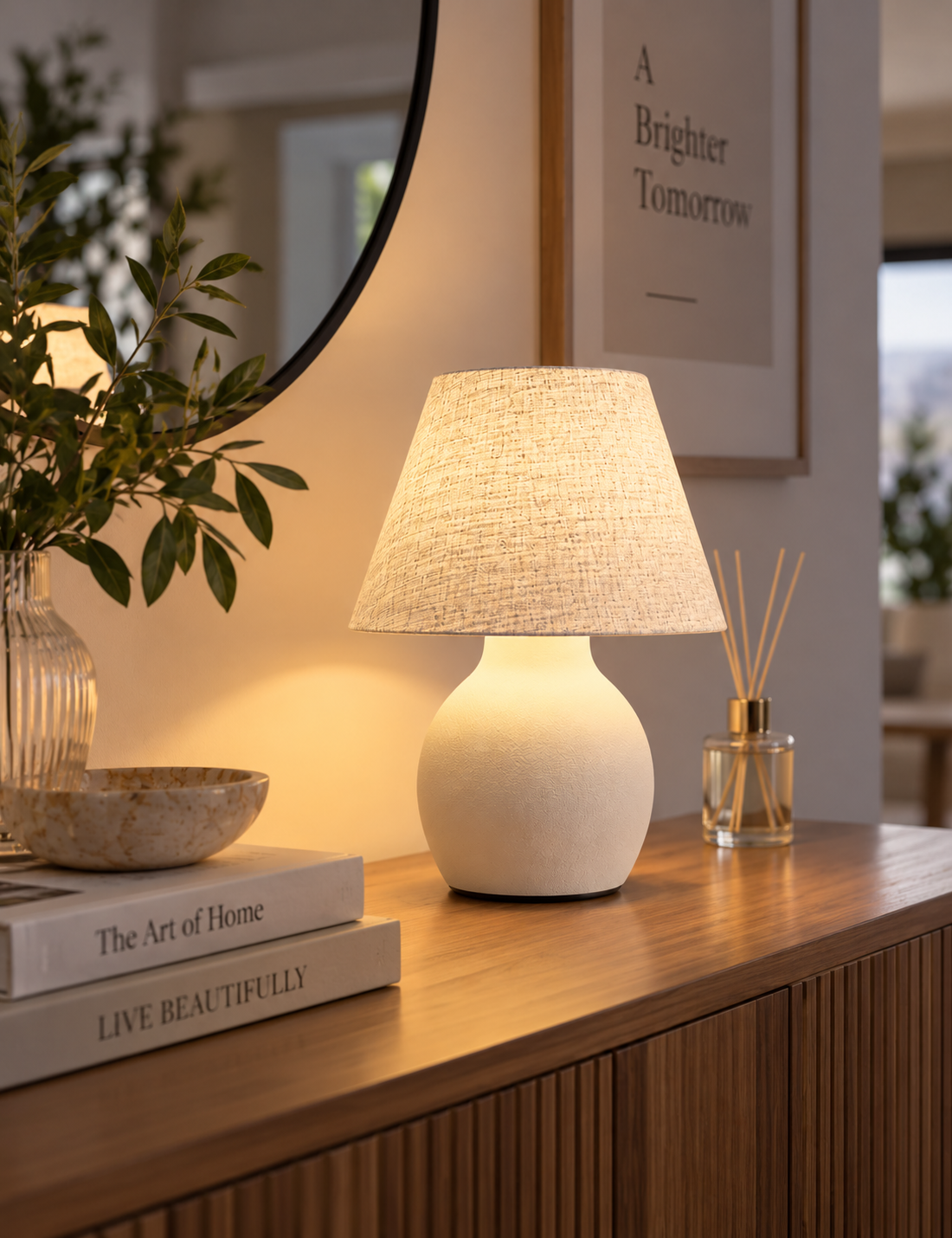 Rowan Battery Operated Table Lamp  - Cream