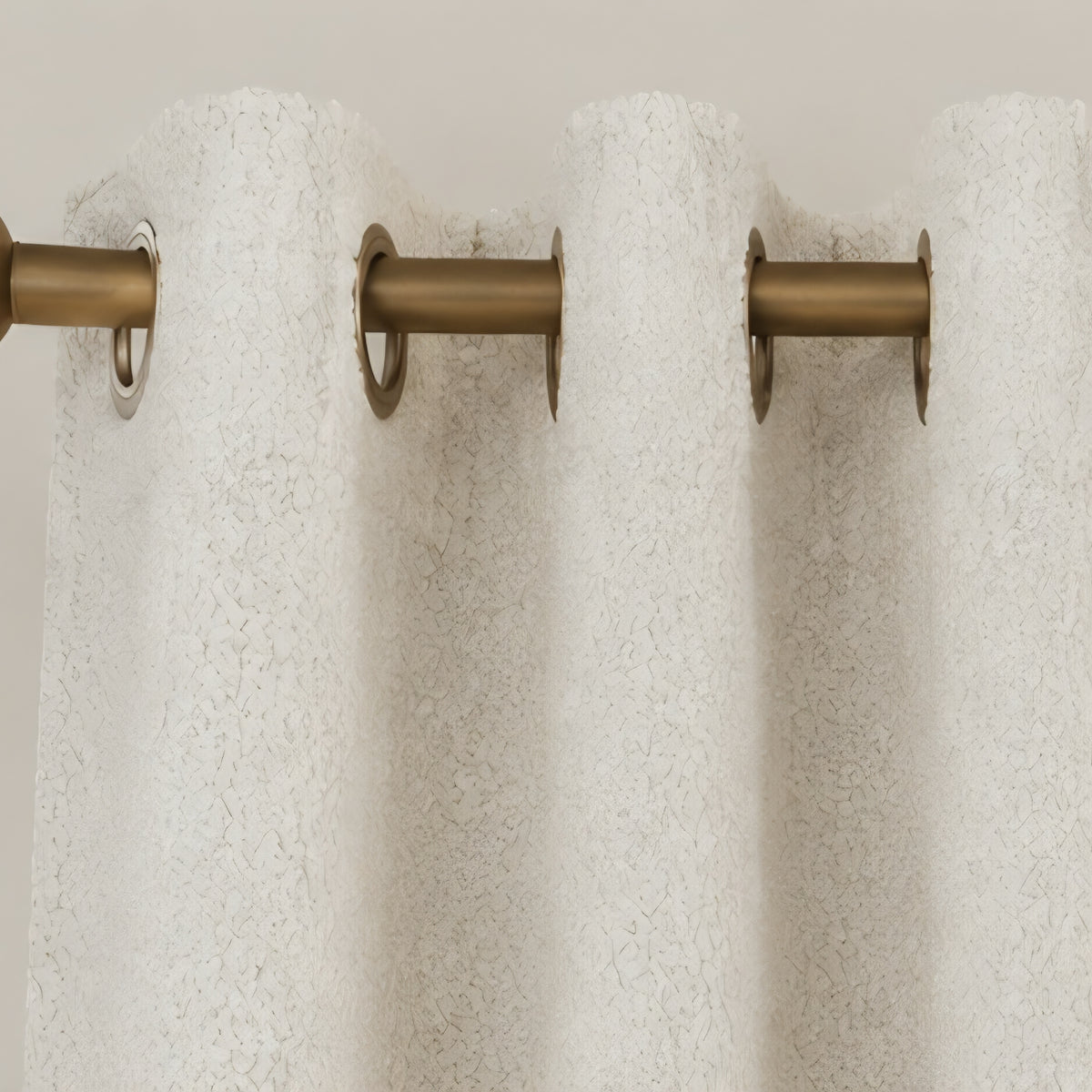 Bouclé Eyelet Curtains - Cream - 117cm x 137 cm