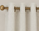 Bouclé Eyelet Curtains - Cream - 117cm x 137 cm
