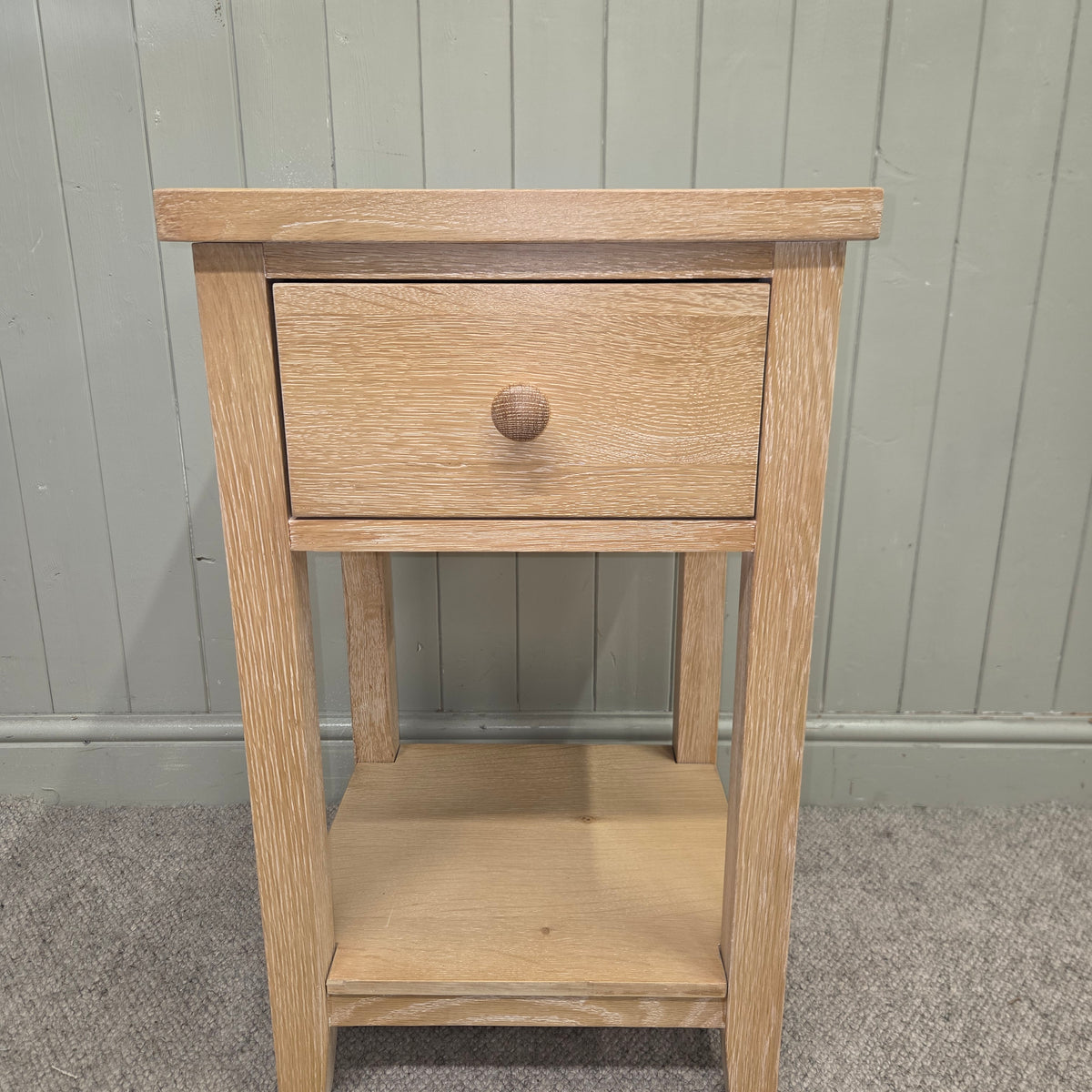 Inglesham Whitewash Oak 1 Drawer Bedside