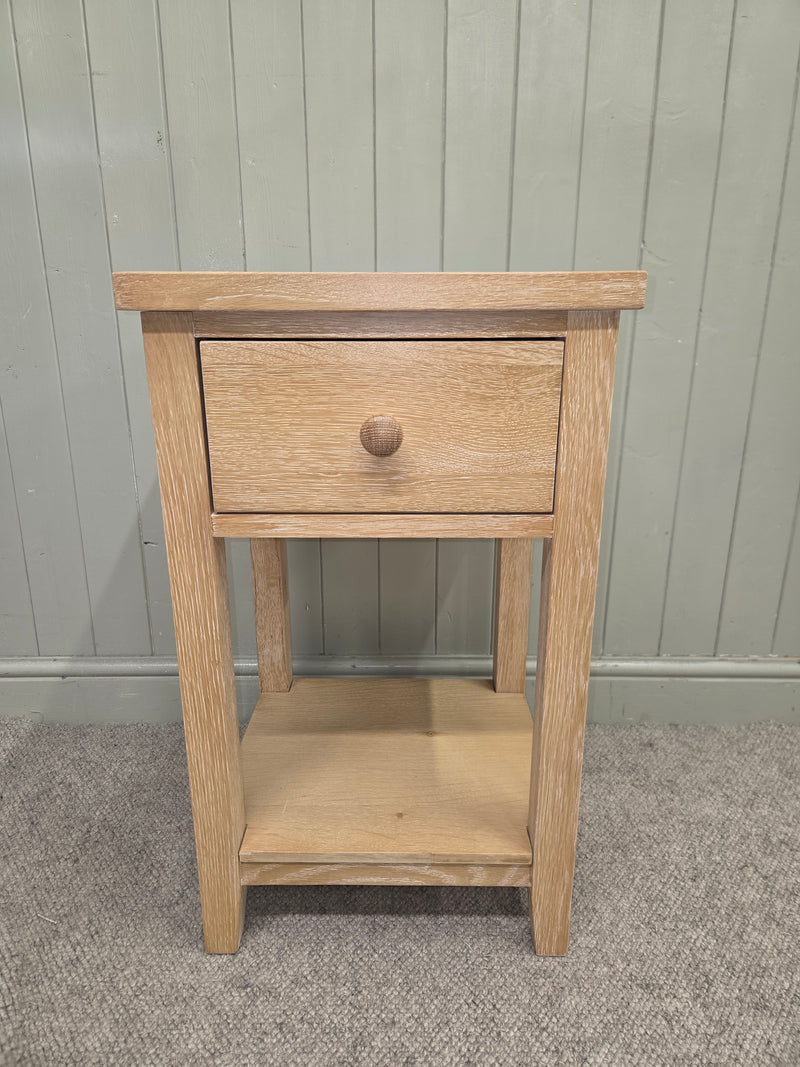 Inglesham Whitewash Oak 1 Drawer Bedside