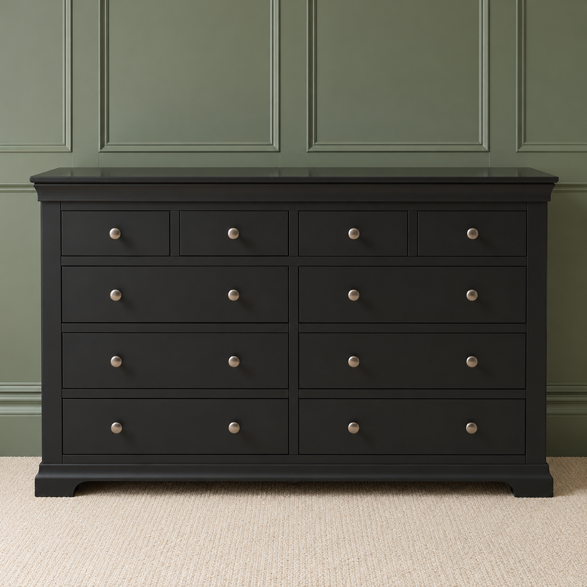 Chantilly Dusky Black 10 Drawer Chest