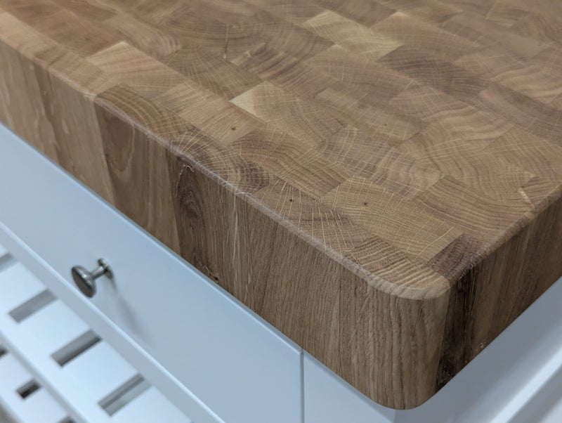 Chester Pure White Butcher Block Kitchen Island