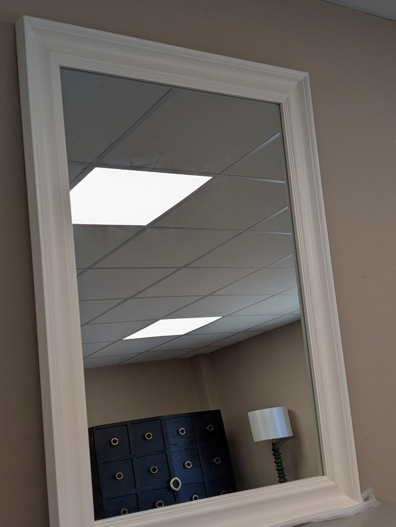 Warm White Large Rectangular Mirror 110x80cm