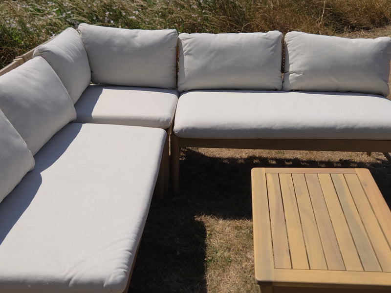 Frampton Wooden Corner Sofa Lounge Set