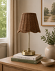 Wicker Scallop Rechargeable Table Lamp