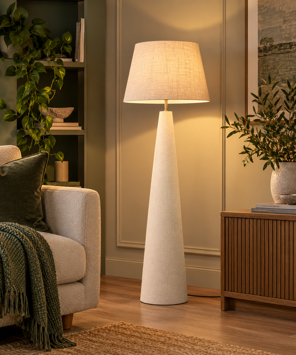 Diffused Fabric Shade Floor Lamp - Beige