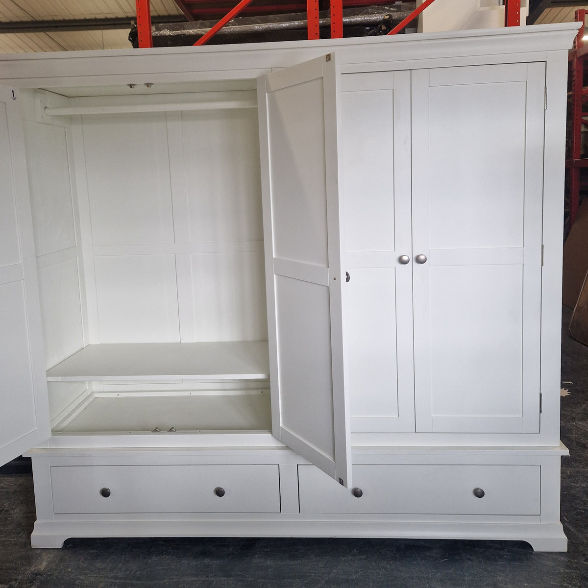 Chantilly Warm White Quad Wardrobe
