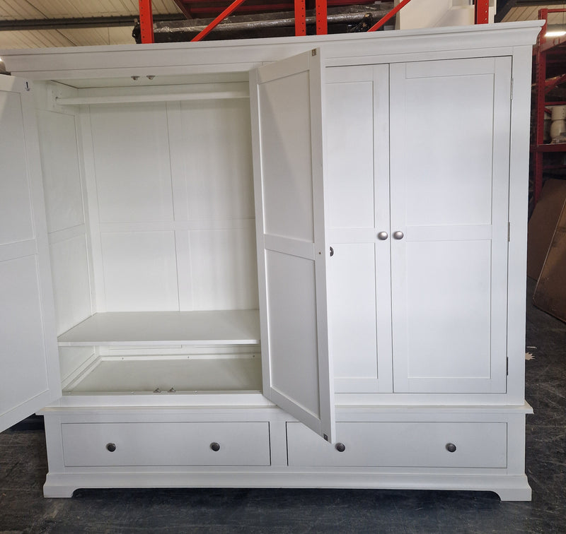 Chantilly Warm White Quad Wardrobe