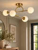 Parker Flush Ceiling Light - Antique Brass