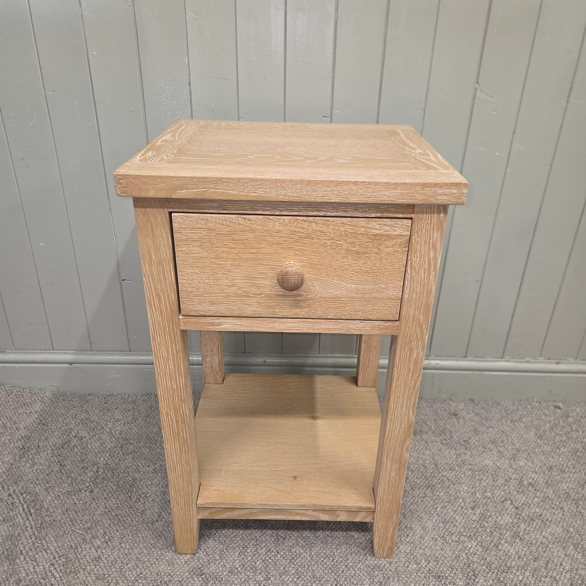 Inglesham Whitewash Oak 1 Drawer Bedside