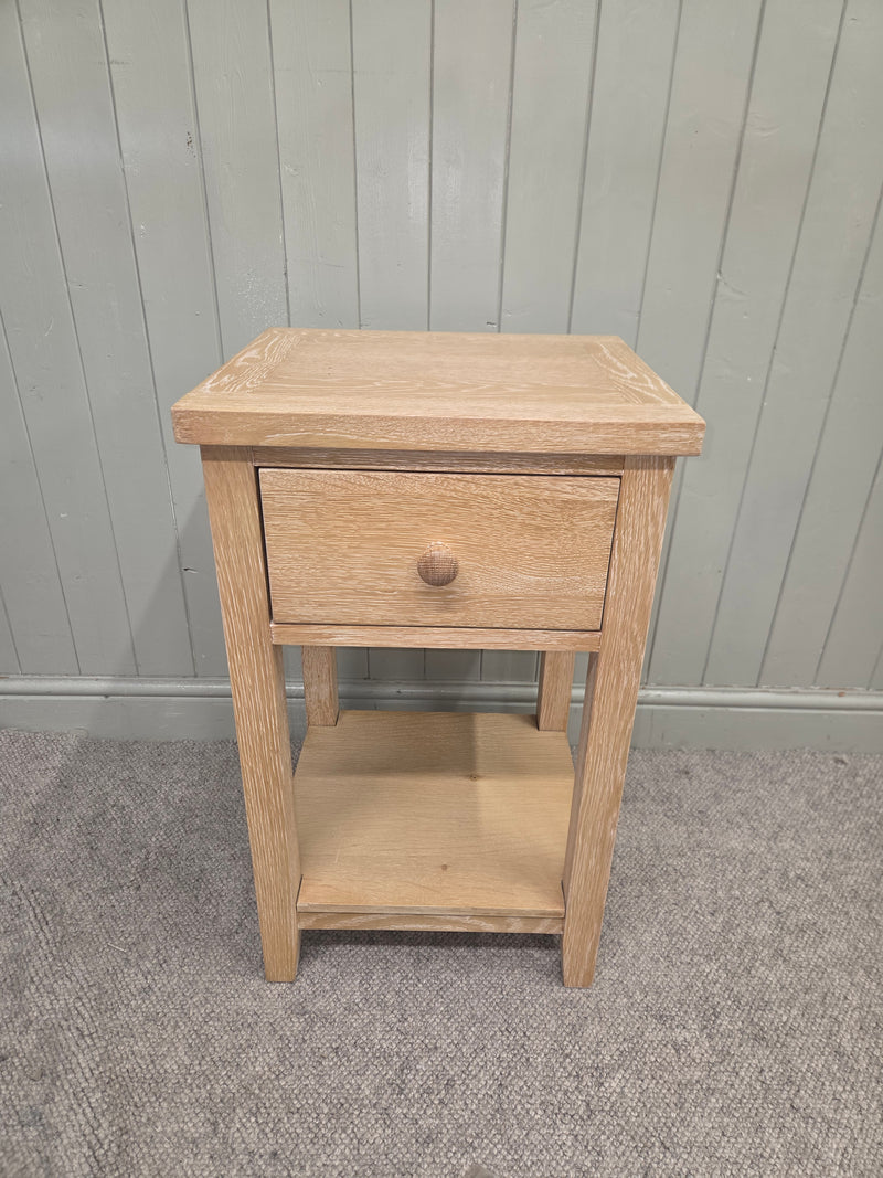 Inglesham Whitewash Oak 1 Drawer Bedside
