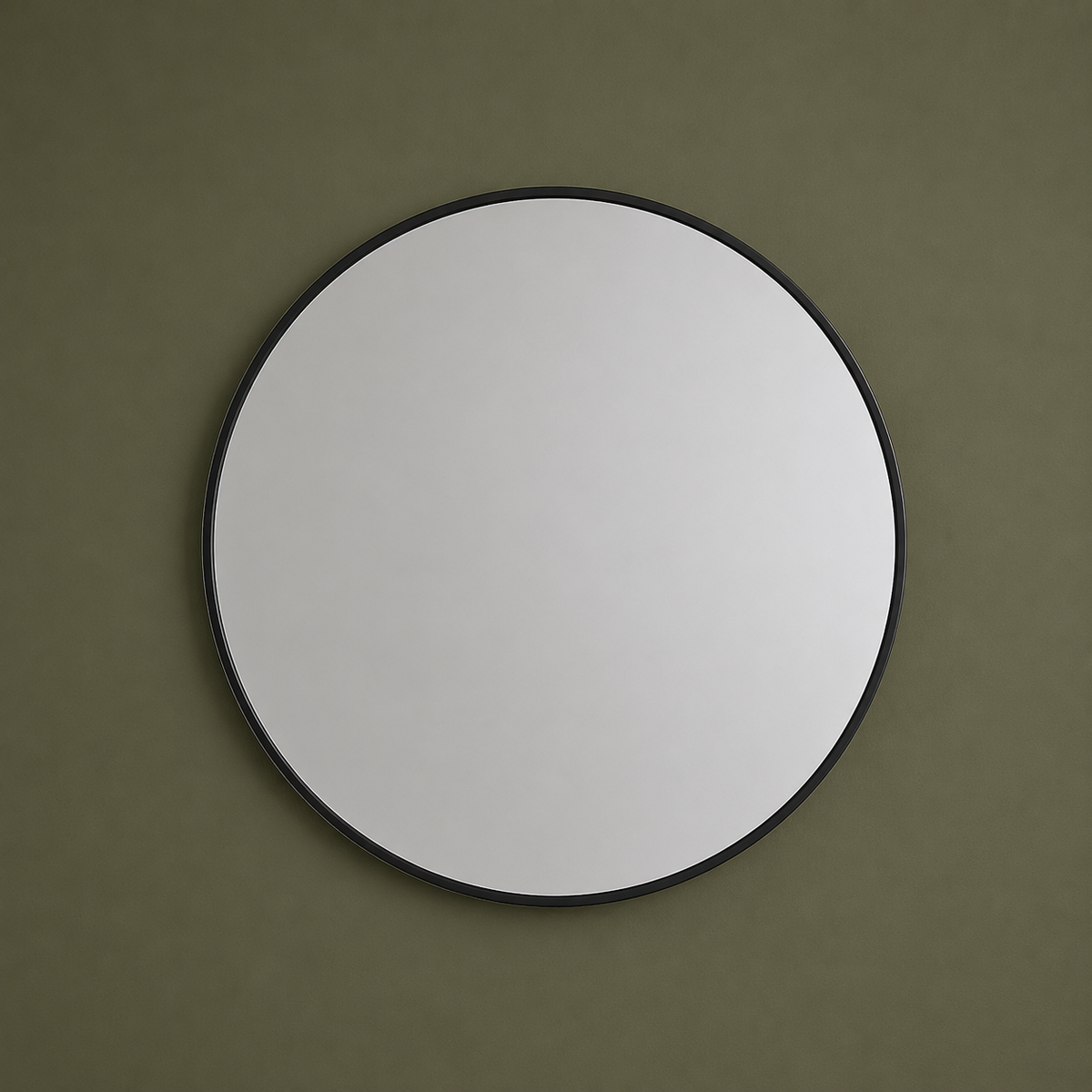 Metal Circle Wall Mirror - Black