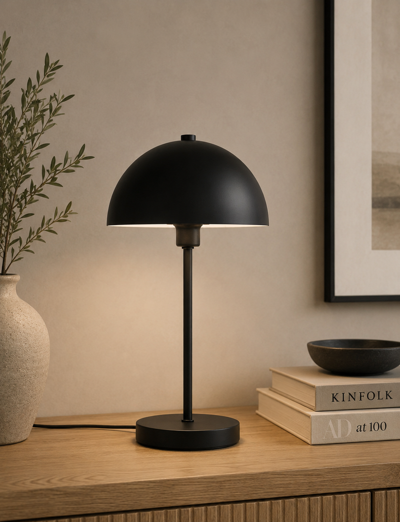 Metal Dome Table Lamp - Charcoal