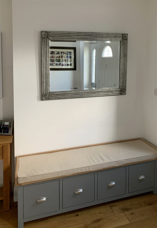 Sussex Storm Grey Four Drawer Shoe Bench