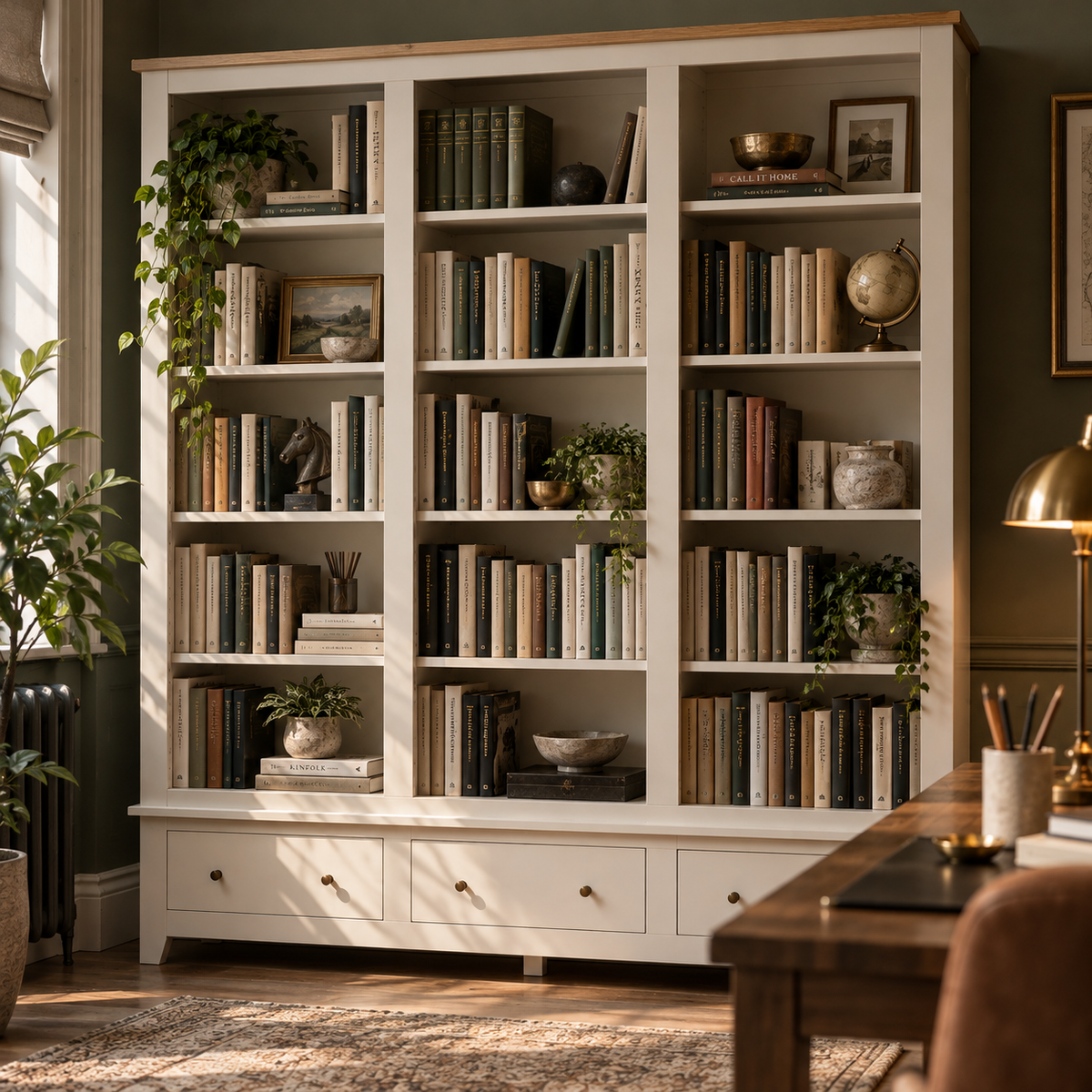 Chester Pure White Grand Bookcase