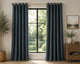 Velvet Eyelet Curtains - Slate Blue - 117cm x 137cm