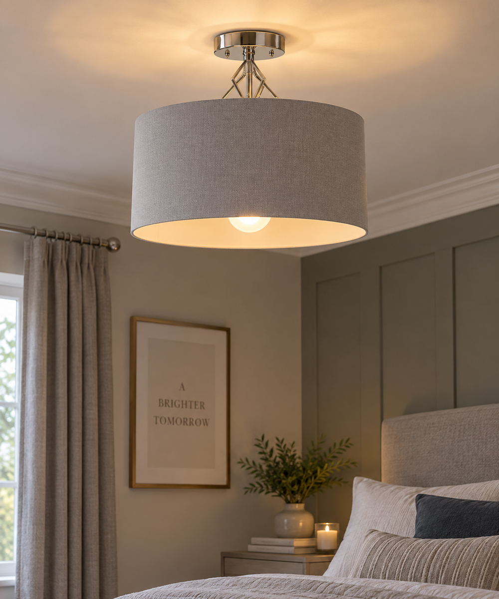 Sophia Ceiling Light - Silver/Grey Shade