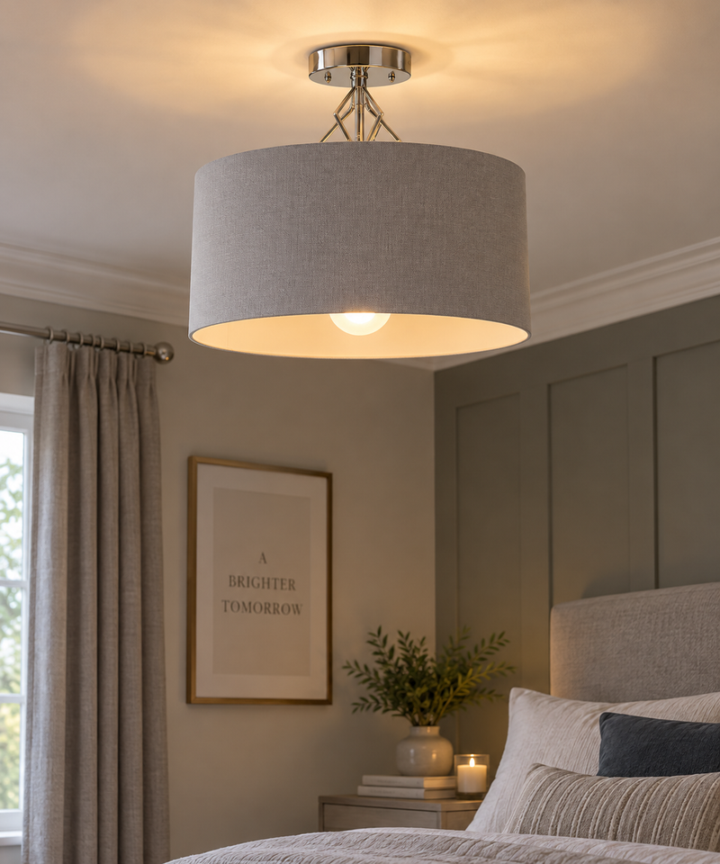 Sophia Ceiling Light - Silver/Grey Shade
