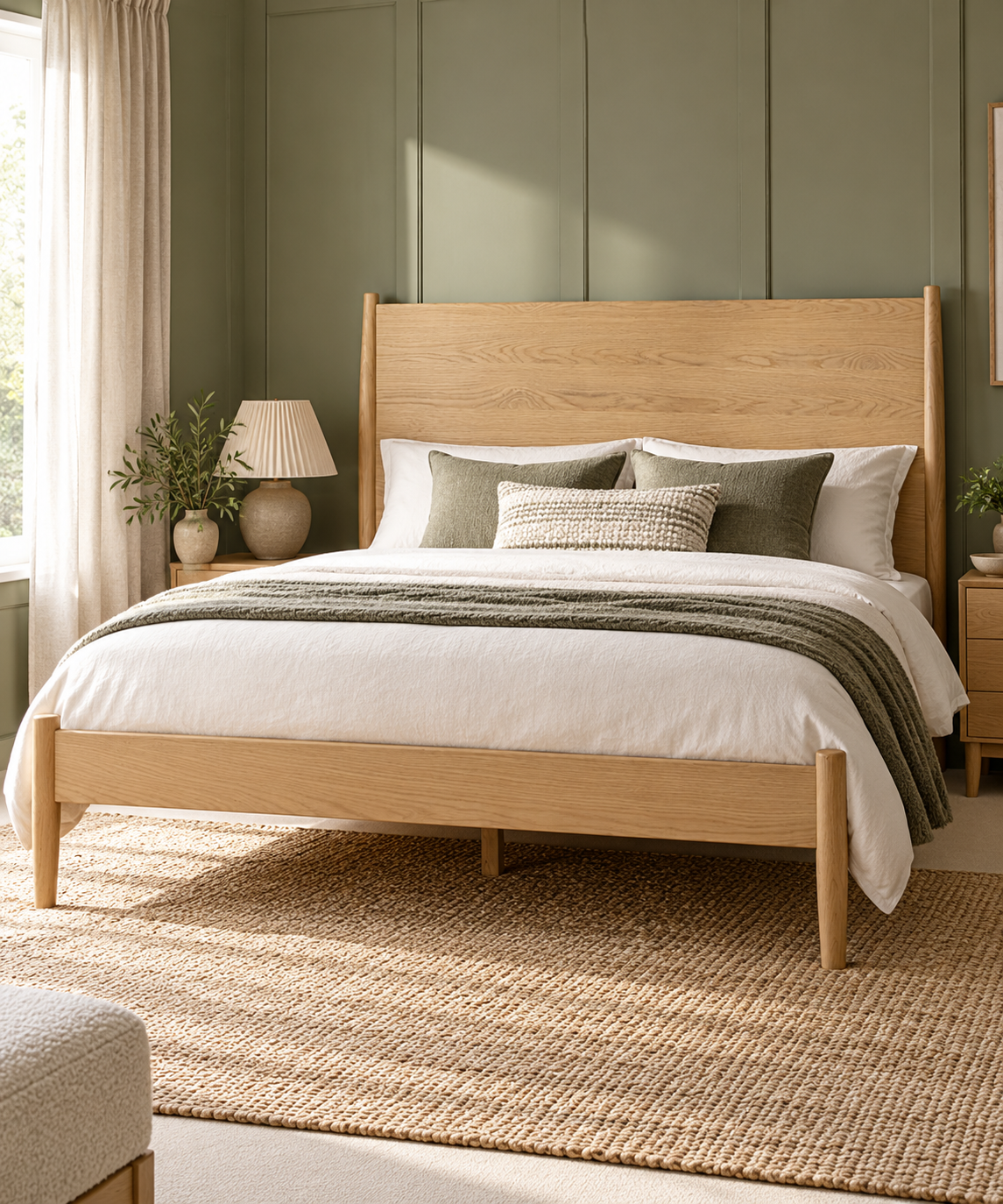 Winson Light Oak King Size Bed (Imperfect)