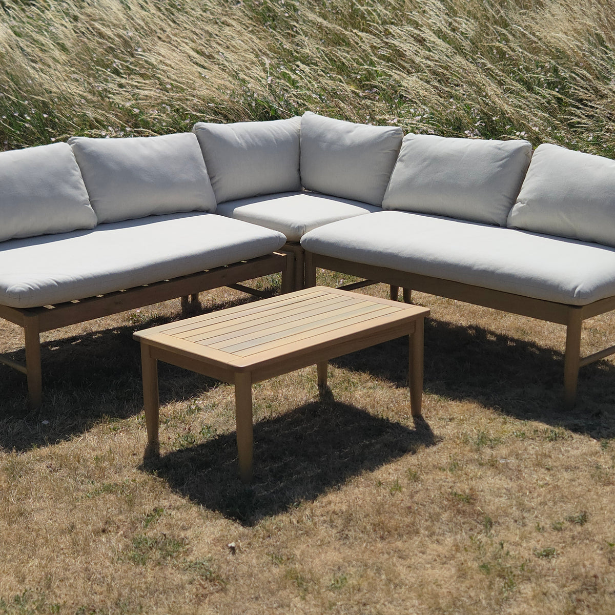 Frampton Wooden Corner Sofa Lounge Set