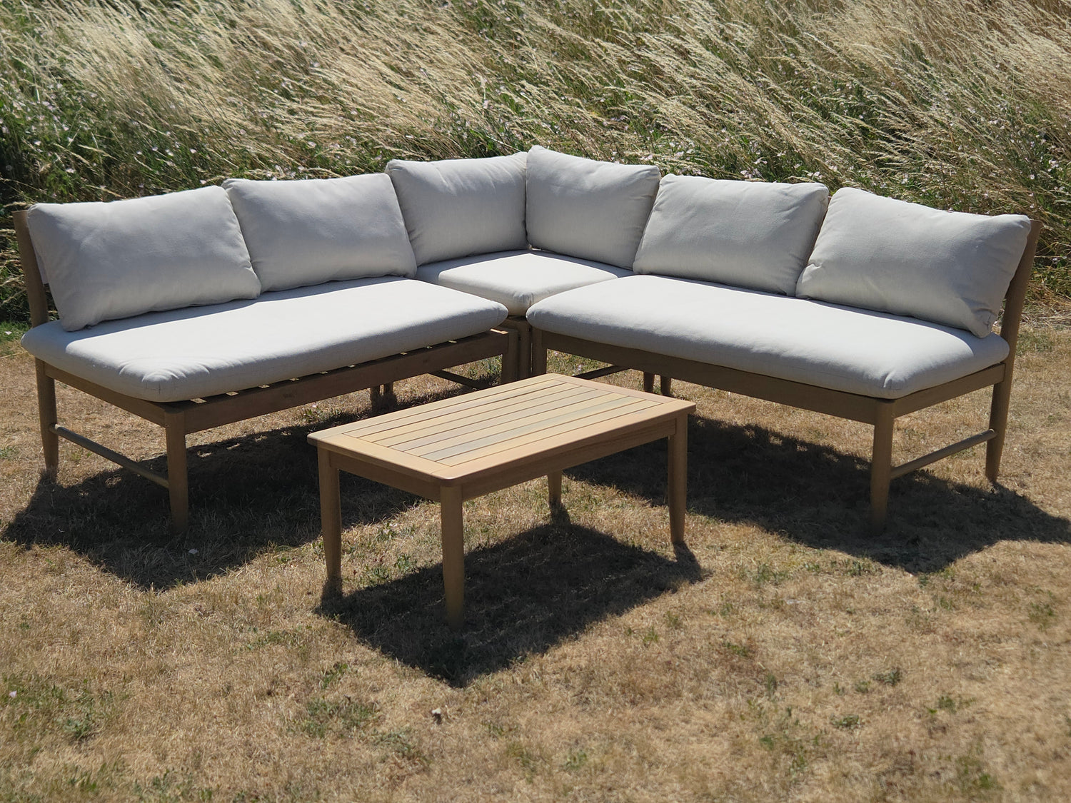 Frampton Wooden Corner Sofa Lounge Set