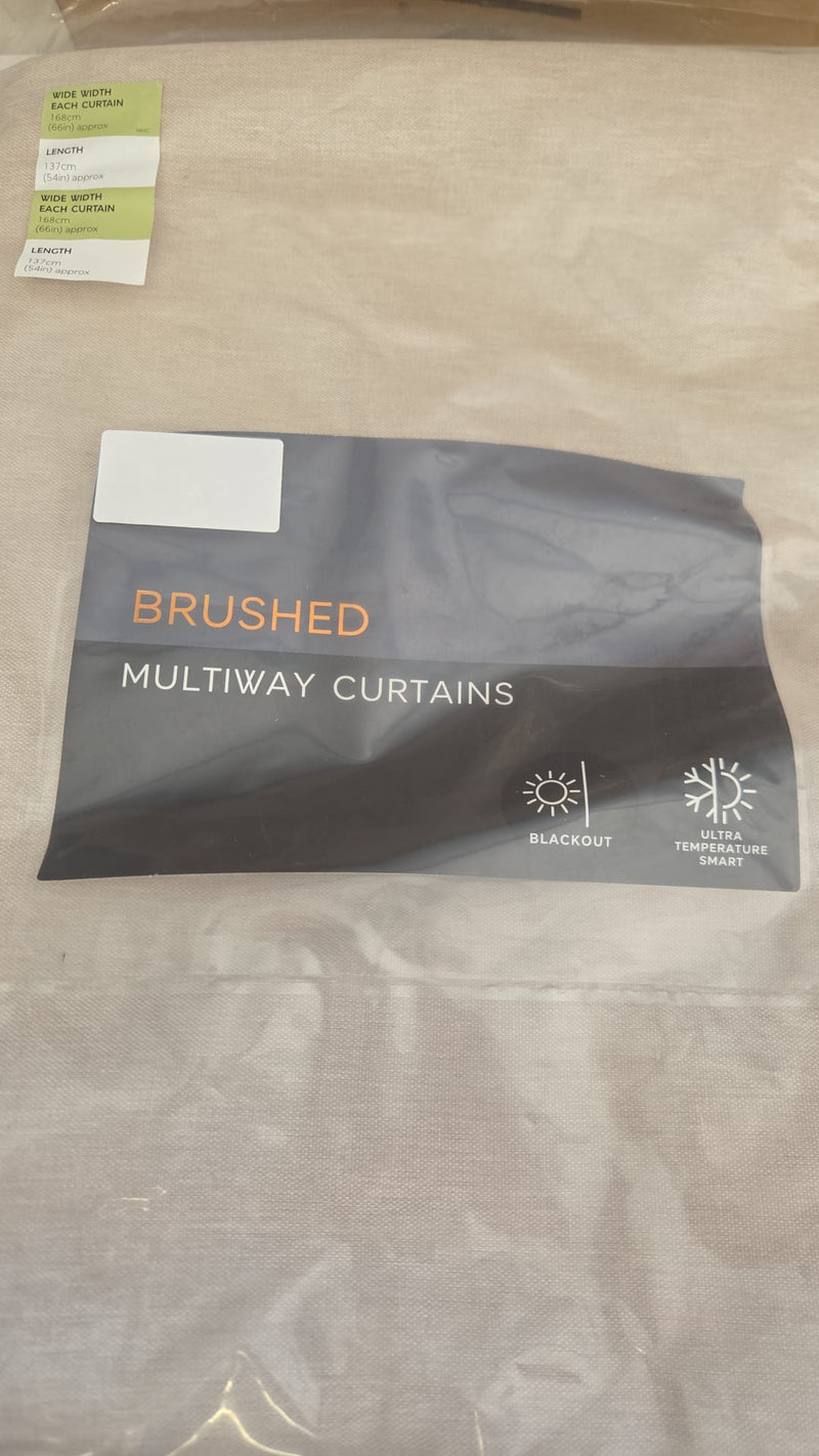 Brushed Multiway Blackout Curtains - Champagne - 168cm x 137cm