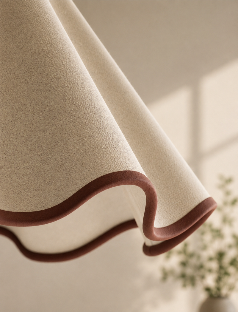 Wave Scallop Large Lamp Shade - Brown