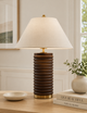 Wooden Ribbed Table Lamp