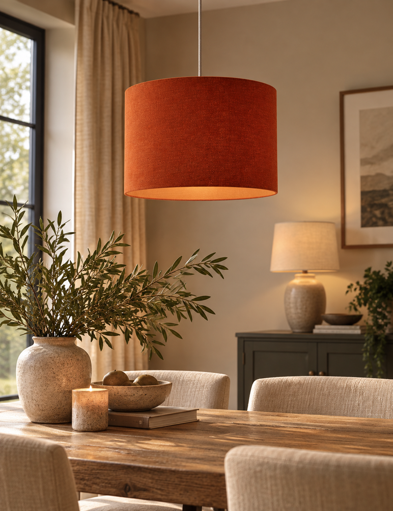 Velvet Lamp Shade - Burnt Orange