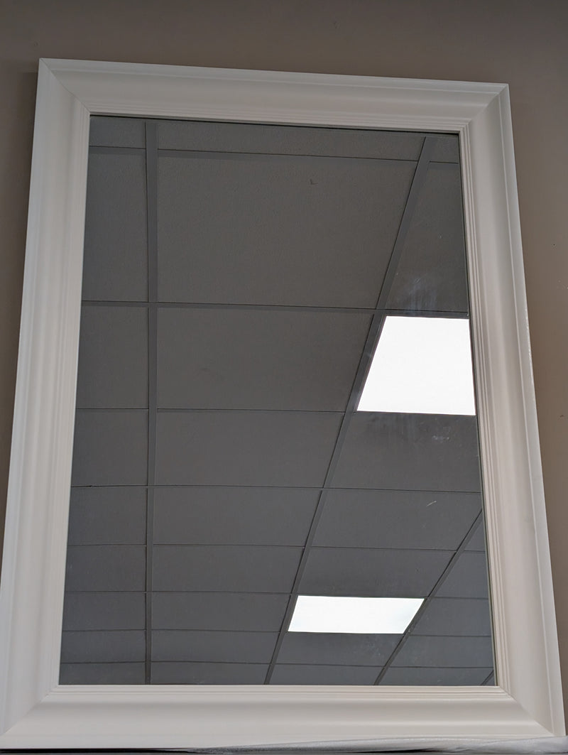 Warm White Large Rectangular Mirror 110x80cm