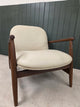 Halford Walnut Leather Lounge Chair