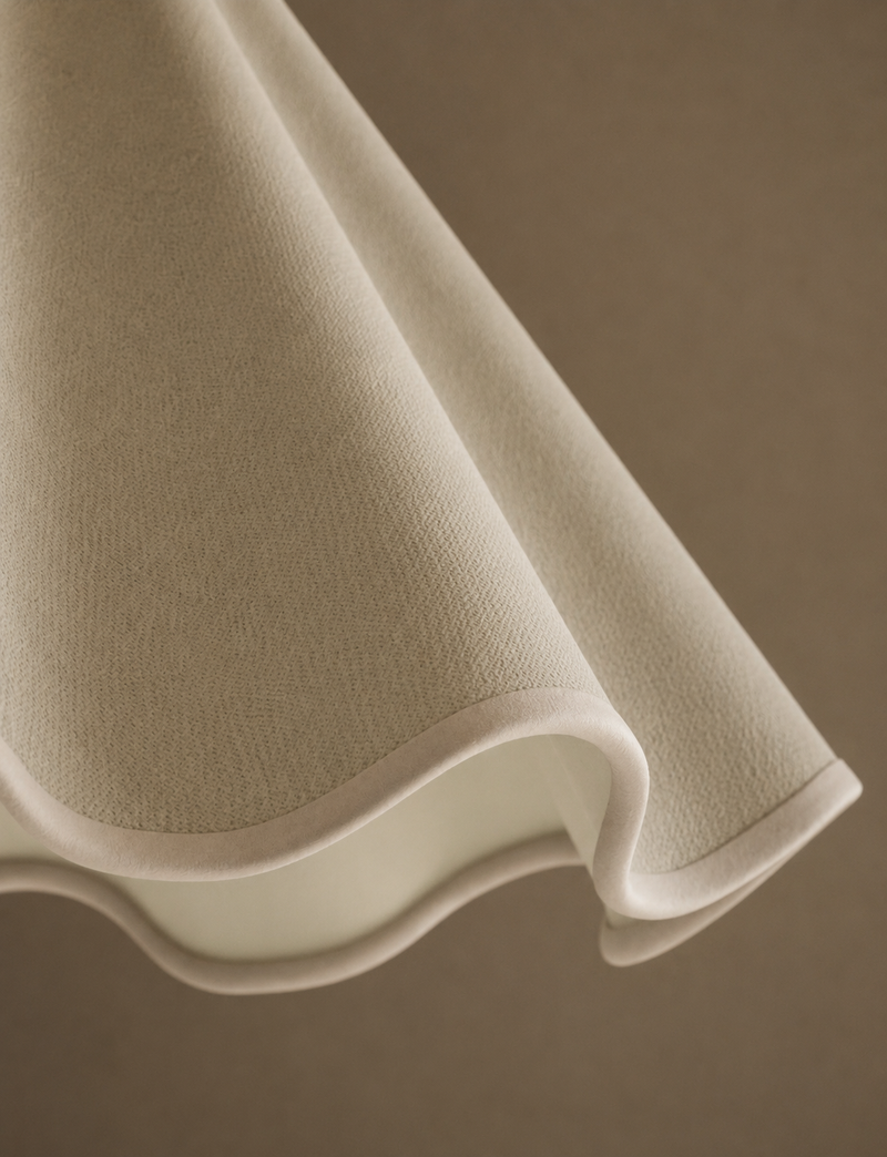 Fabric Wave Scallop Shade - Pink