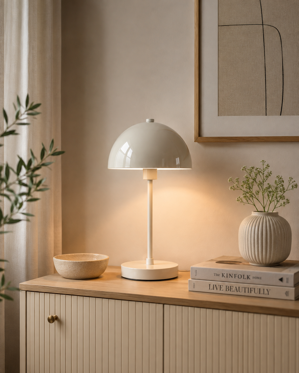 Metal Dome Table Lamp - Nude
