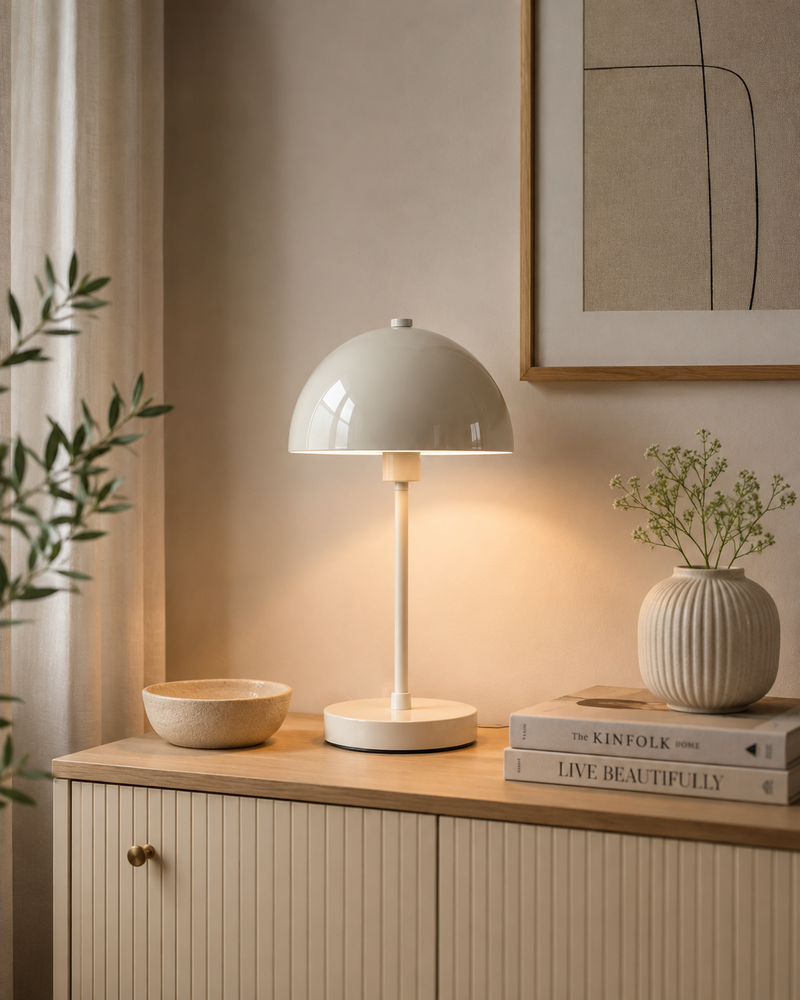 Metal Dome Table Lamp - Nude