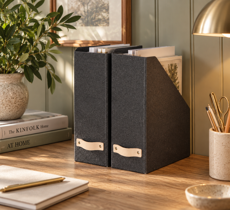 Magazine Files William, Set of 2 - Anthracite