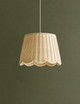 Wicker Scallop Lamp Shade - White