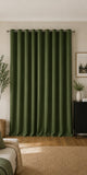 Velvet Eyelet Curtains - Green - 218cmx229cm