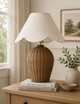 Wicker Scallop Shade Table Lamp