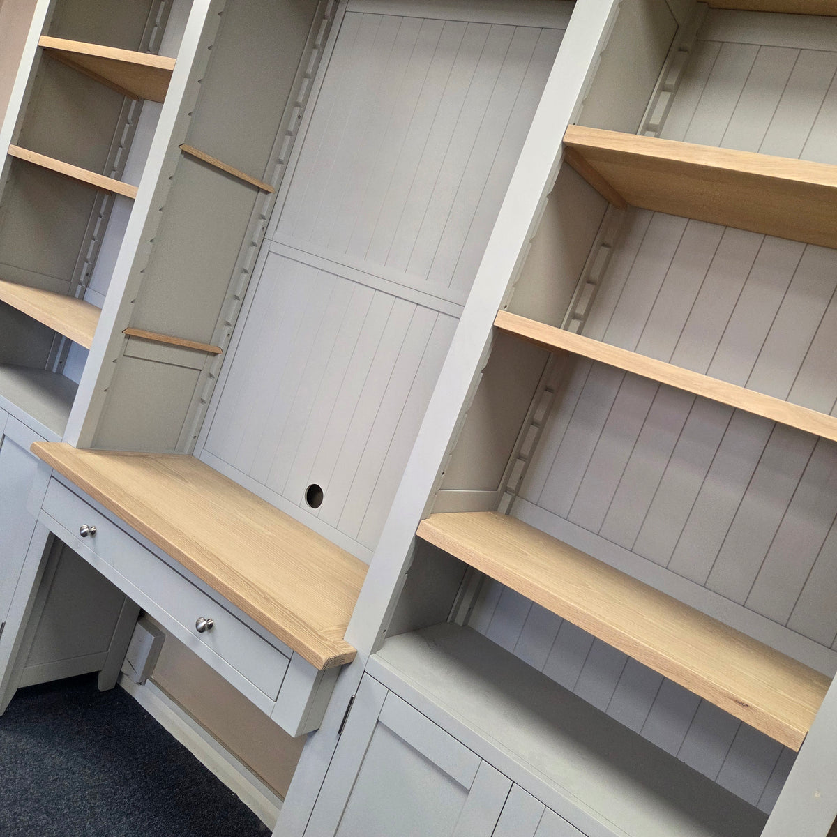 Chester Dove Grey Library Cabinet and Workstation