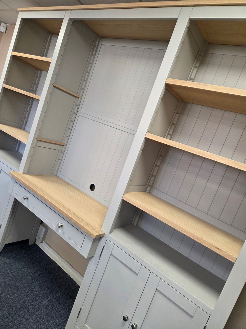 Chester Dove Grey Library Cabinet and Workstation