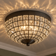 Gem Ball Flush Ceiling Light - Antique Brass