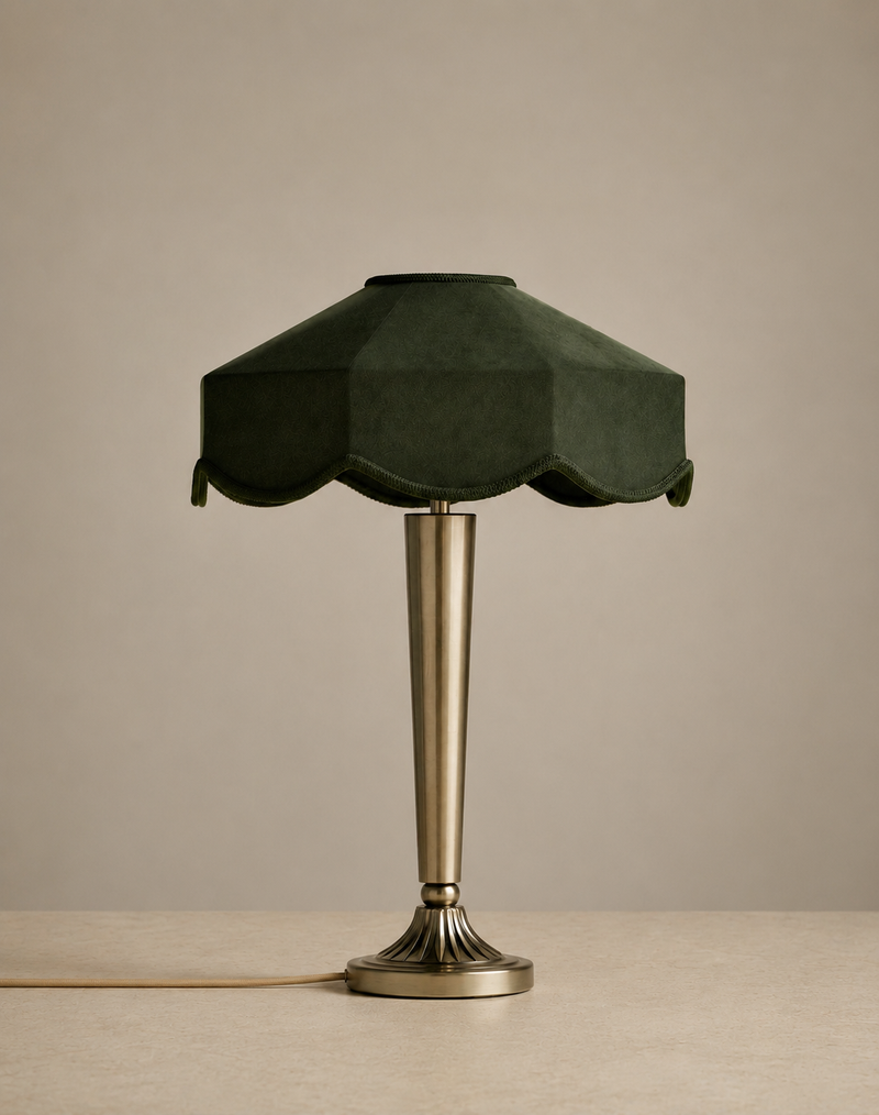 Deco Velvet Scallop Shade Table Lamp