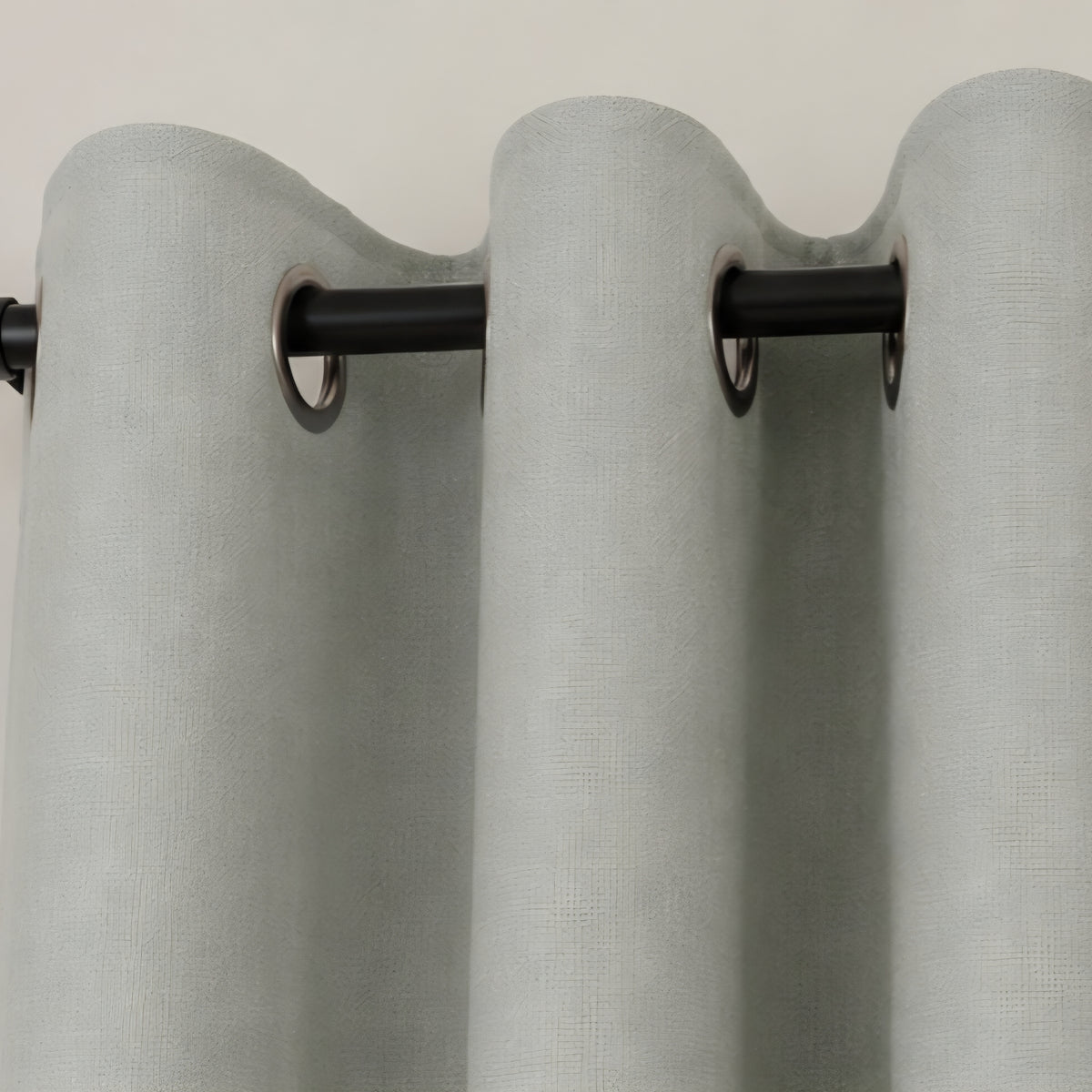 Brushed Eyelet Blackout Thermal Curtains- Grey - 117cm x 183 cm