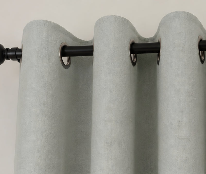 Brushed Eyelet Blackout Thermal Curtains- Grey - 117cm x 183 cm