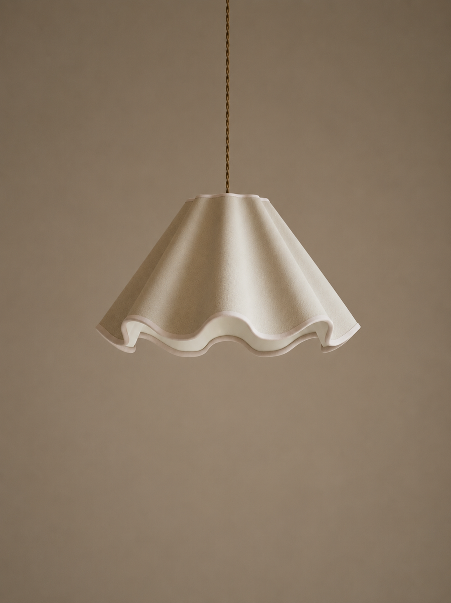 Fabric Wave Scallop Shade - Pink