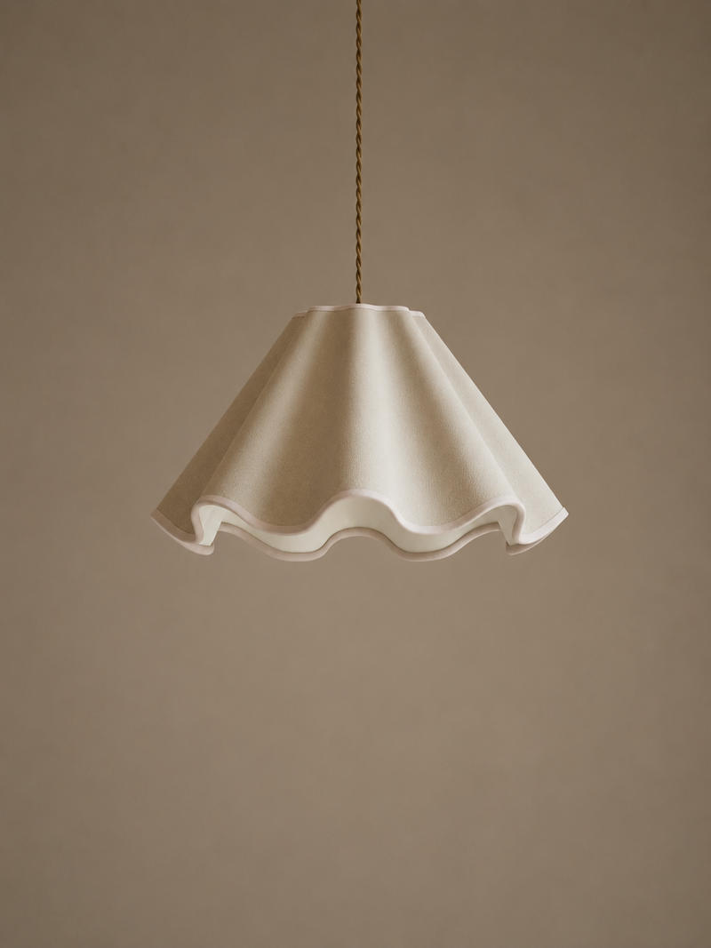 Fabric Wave Scallop Shade - Pink